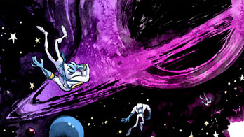 Earthworm Jim super suit falling to Earth